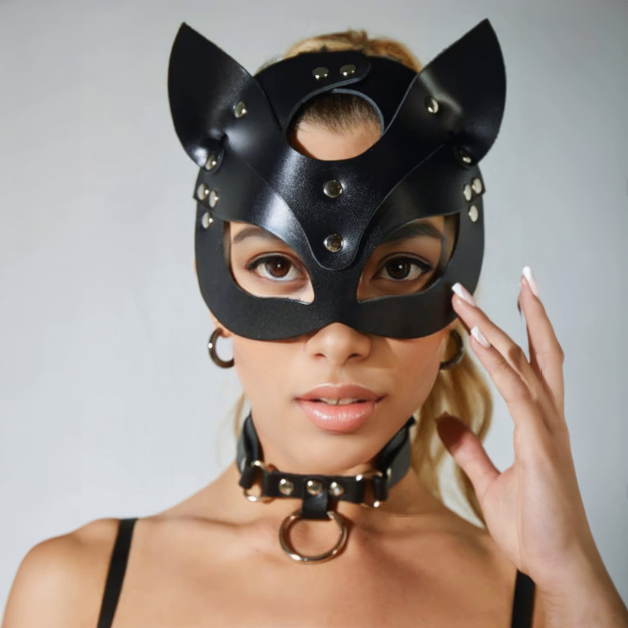 Vegan Leather Cat Mask - Sex Shop Miami