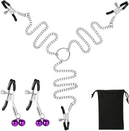 Nipples & Clitoris Clamps and Chain - Sex Shop Miami