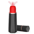 Load image into Gallery viewer, Black lipstick-shaped clitoral suction vibrator with its cap beside it
