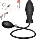 Load image into Gallery viewer, Rippled inflatable silicone anal plug with hand pump