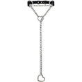 Load image into Gallery viewer, Heart Slip-Chain Choker - Handmade Black Leather Collar Necklace with Adjustable Buckle