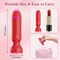 Cargar la imagen en la vista de la galería, Size chart showing the vibrator at 3.7 inches long and 1.1 inches wide beside a lipstick