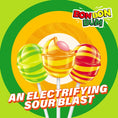 Load image into Gallery viewer, Bon Bon Bum Sour Lollipops Green Apple, Tangy Orange, Cherry (10 Pack)