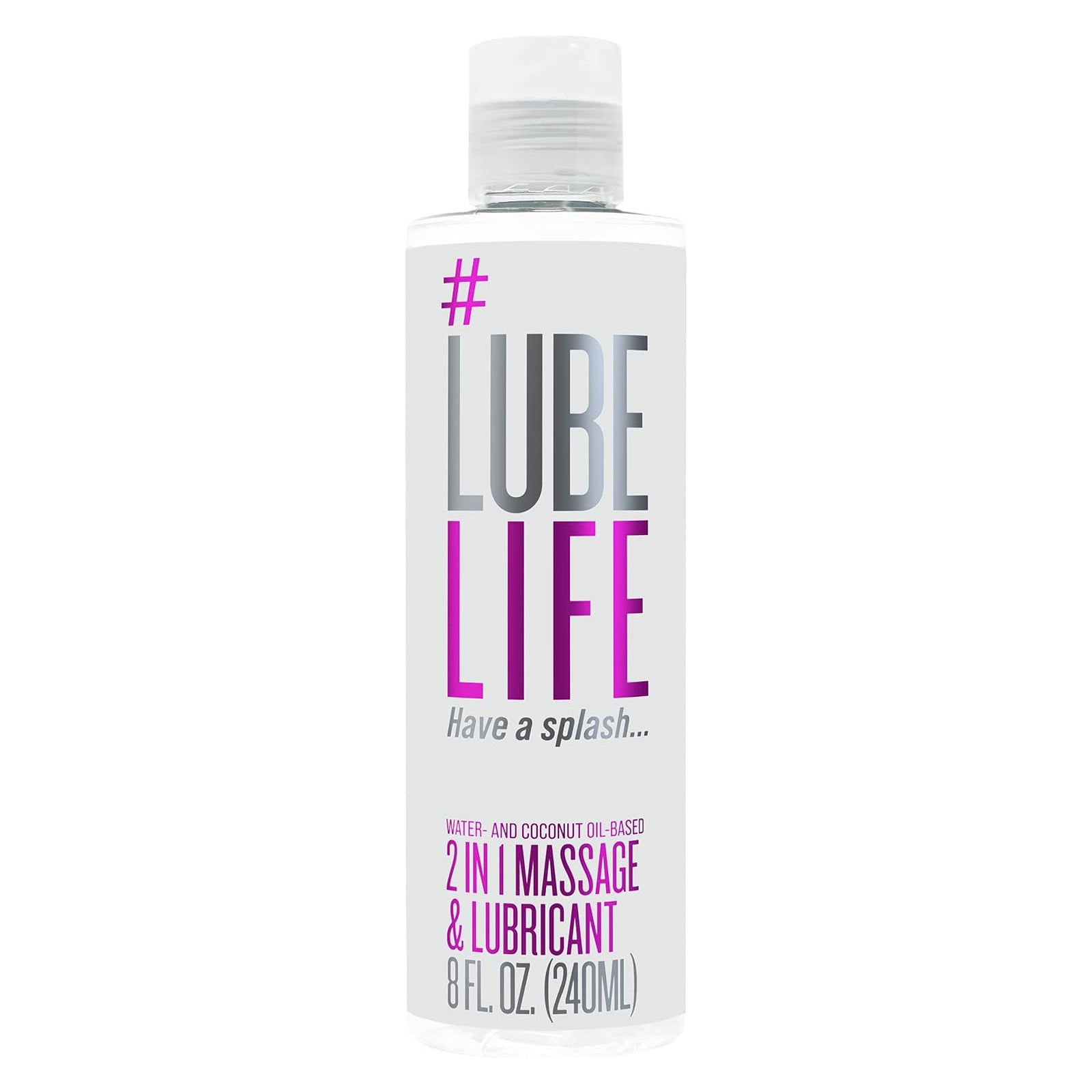 2 in 1 Water Coconut Oil Based Massage and Lubricant 8 Fl Oz  