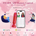 Cargar la imagen en la vista de la galería, Diagram showing the app controlling the vibrator over a long distance
