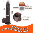 Load image into Gallery viewer, Realistic Vibrating 9.8" Dildo Dark - Sex Shop Miami