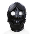 Load image into Gallery viewer, PU Leather Full Head Bondage Hood Mask with Ball Gag and Blindfold