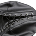 Load image into Gallery viewer, PU Leather Full Head Bondage Hood Mask with Ball Gag and Blindfold