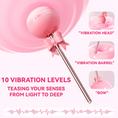 Cargar la imagen en la vista de la galería, Lollipop vibrator 10 vibration levels - vibration head, vibration barrel and bow detail