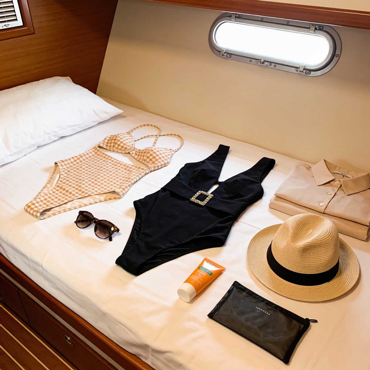 Couple packing for an Icon of the Seas cruise from Miami