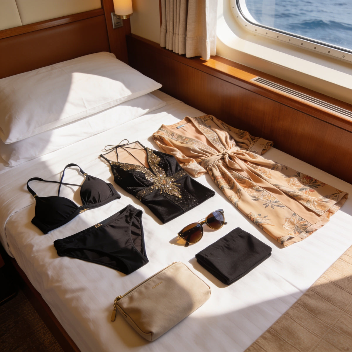 Couple packing for an Icon of the Seas cruise from Miami