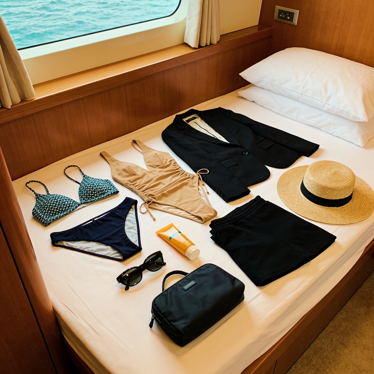 Couple packing for an Icon of the Seas cruise from Miami