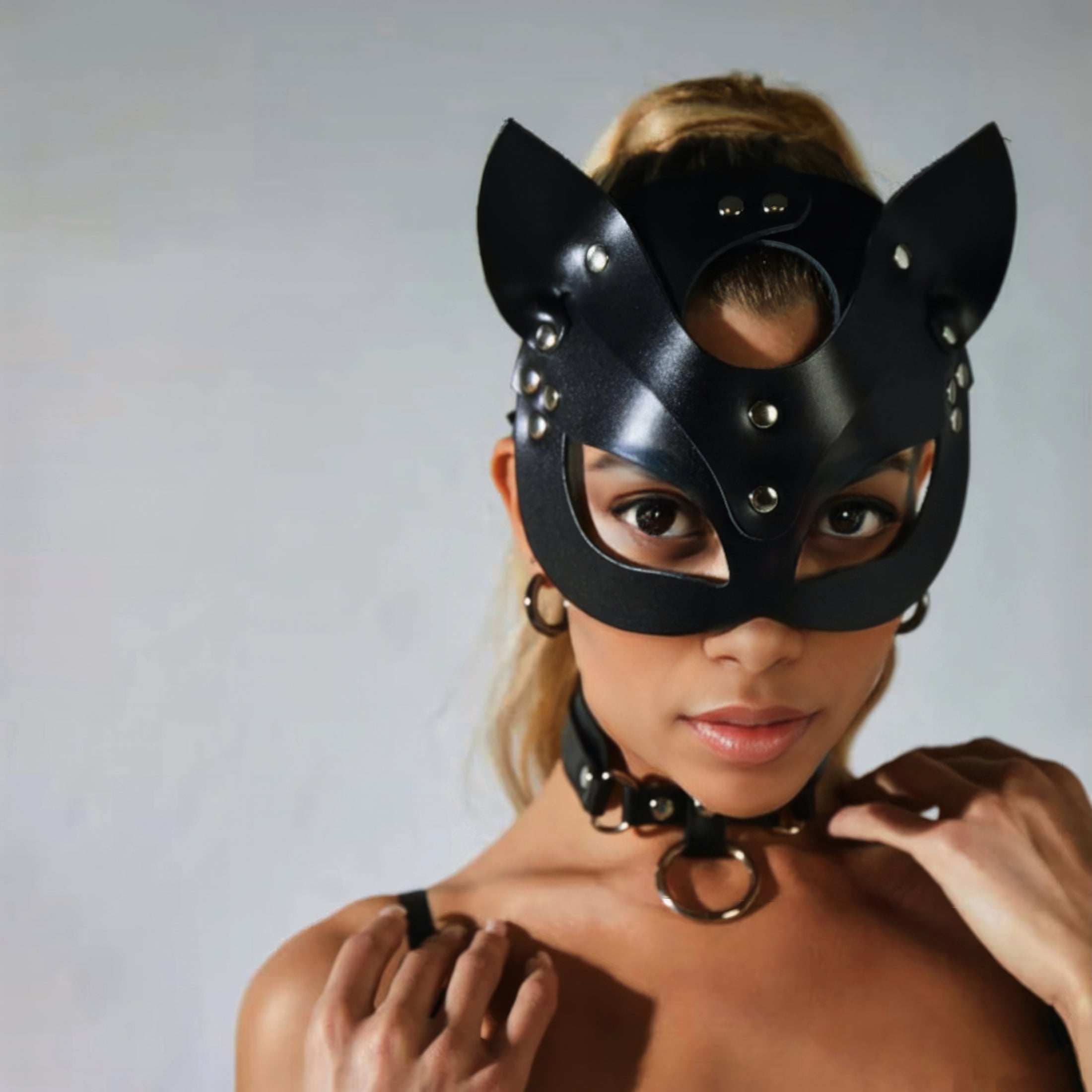 Vegan Leather Cat Mask - Sex Shop Miami