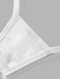 Load image into Gallery viewer, White cotton G-string showing the strap and front panel construction