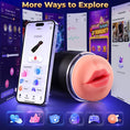 Load image into Gallery viewer, The stroker beside a phone and the app screens, captioned More Ways to Explore