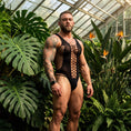 Cargar la imagen en la vista de la galería, The black fishnet bodysuit worn front-on, showing the oval ladder and the open side panels
