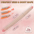 Load image into Gallery viewer, Double-ended dildo laid straight with dimension lines: 19.7 inches long, 1.7 inches thick, 9.85 inches each end, 706 g