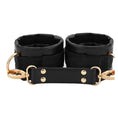 Cargar la imagen en la vista de la galería, Pair of plush-lined ankle cuffs with gold hardware