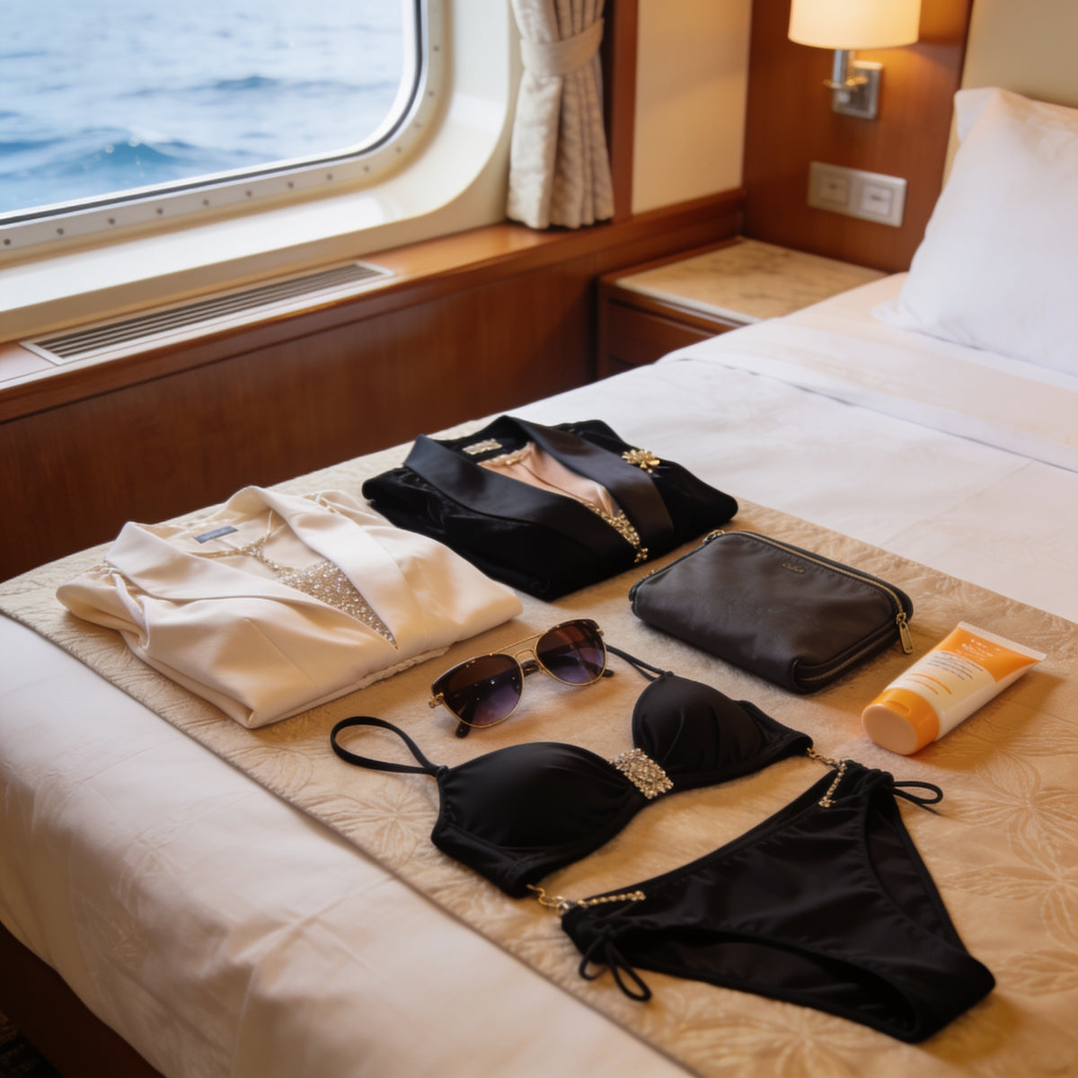 Couple packing for an Icon of the Seas cruise from Miami