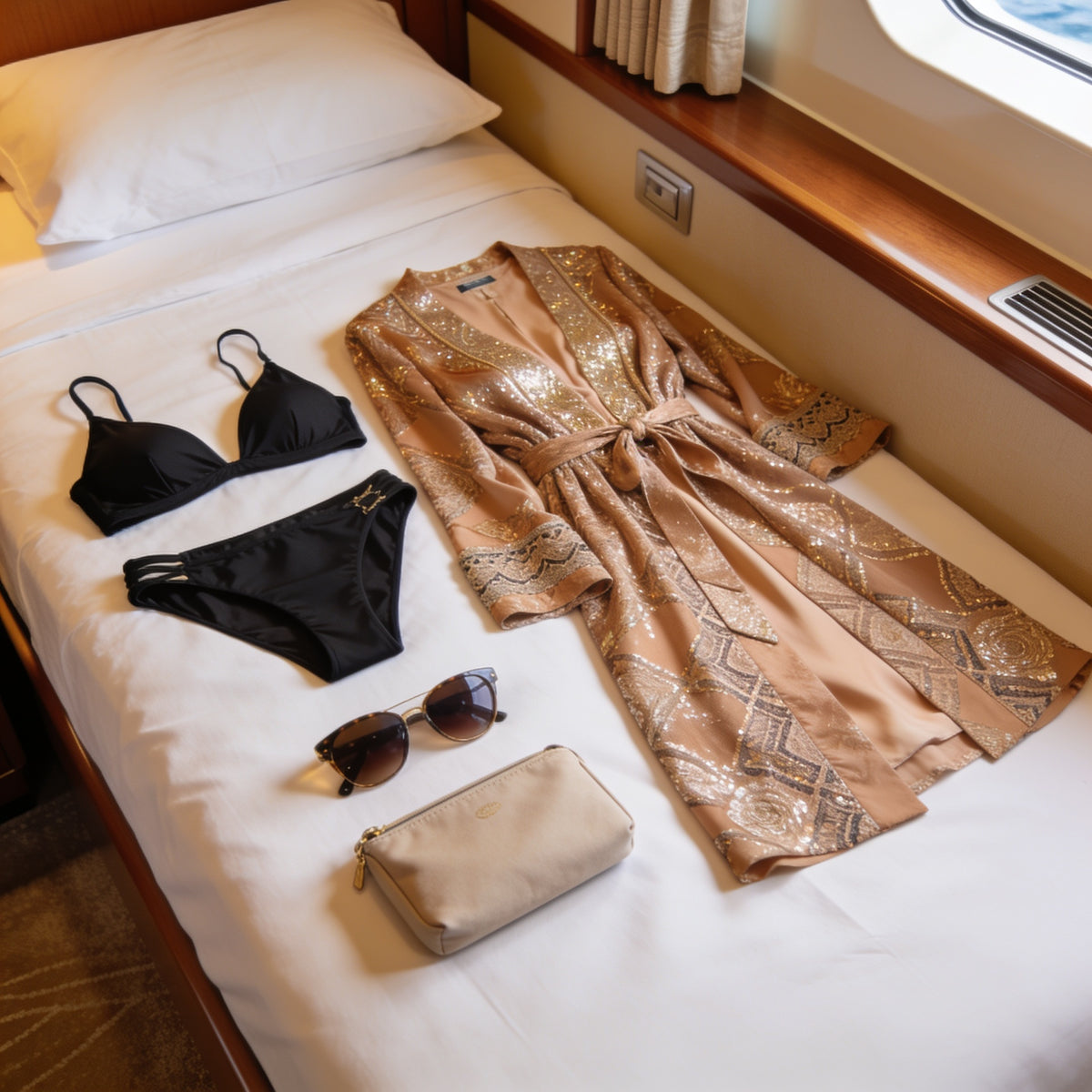 Couple packing for an Icon of the Seas cruise from Miami