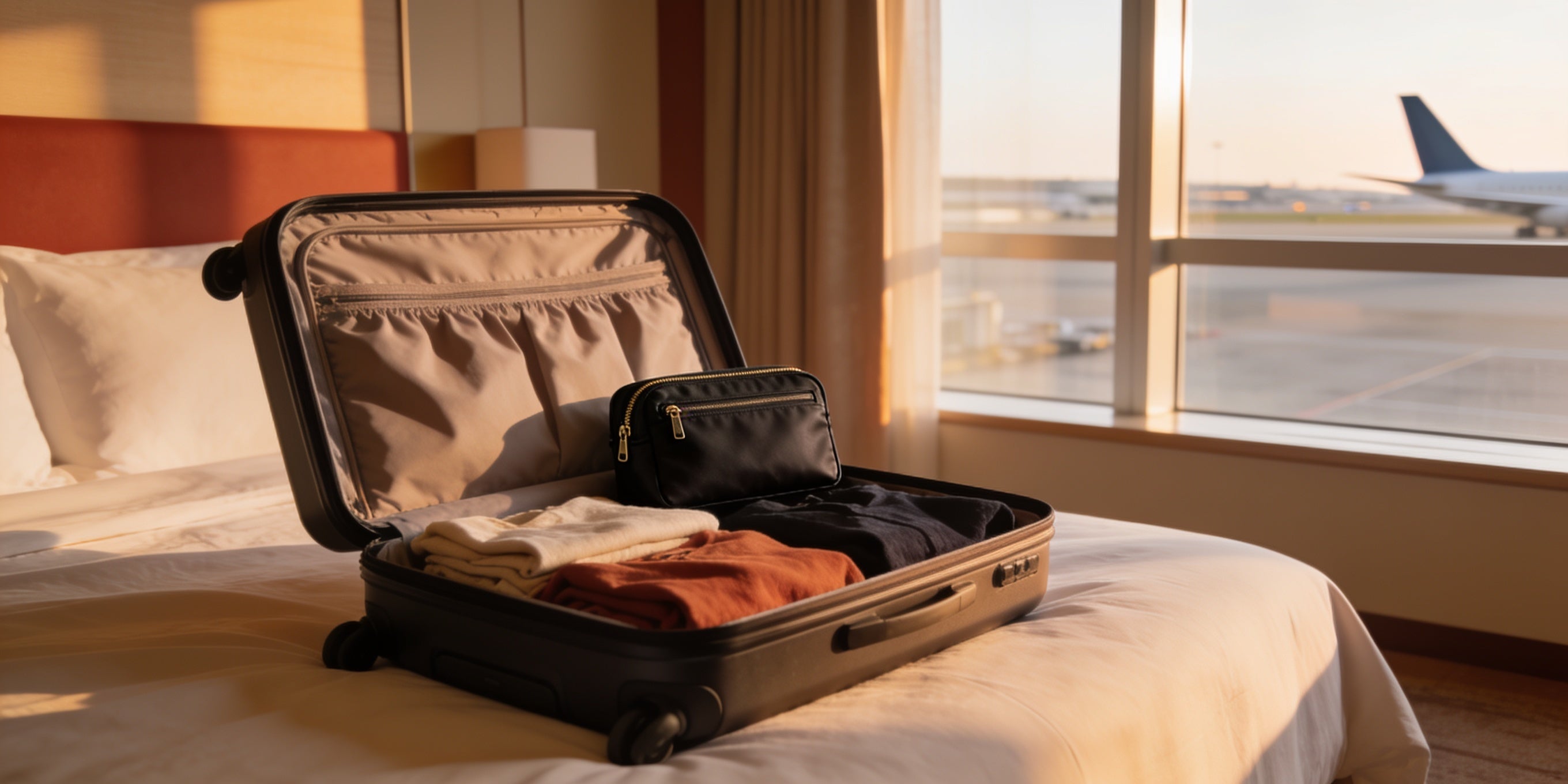 Carry-on suitcase packed for a flight to a Miami or Fort Lauderdale cruise