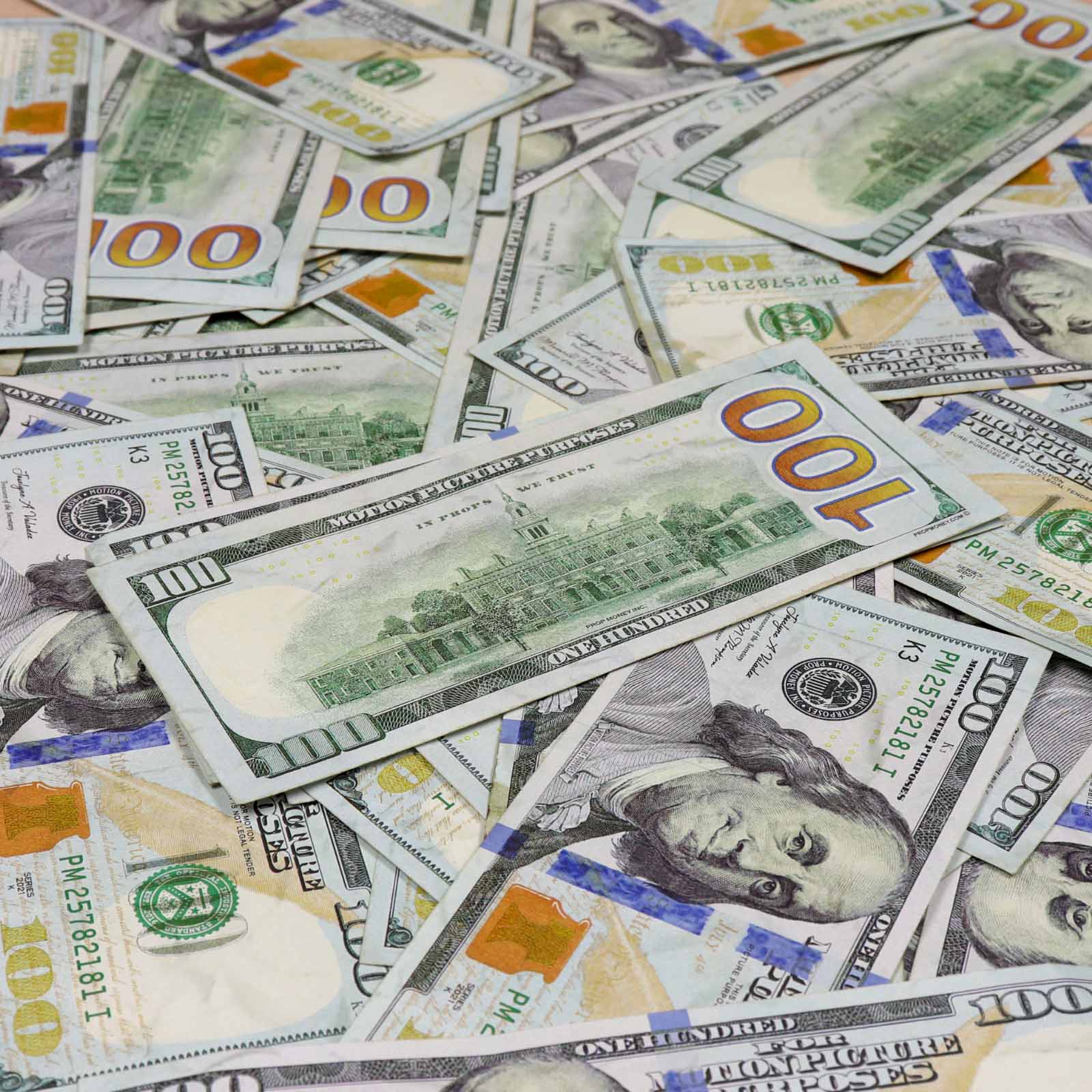 $30,000 Aged Prop Money Bundle – Full Print Realistic $100 Bills, Double-Sided Movie Money (New Series)