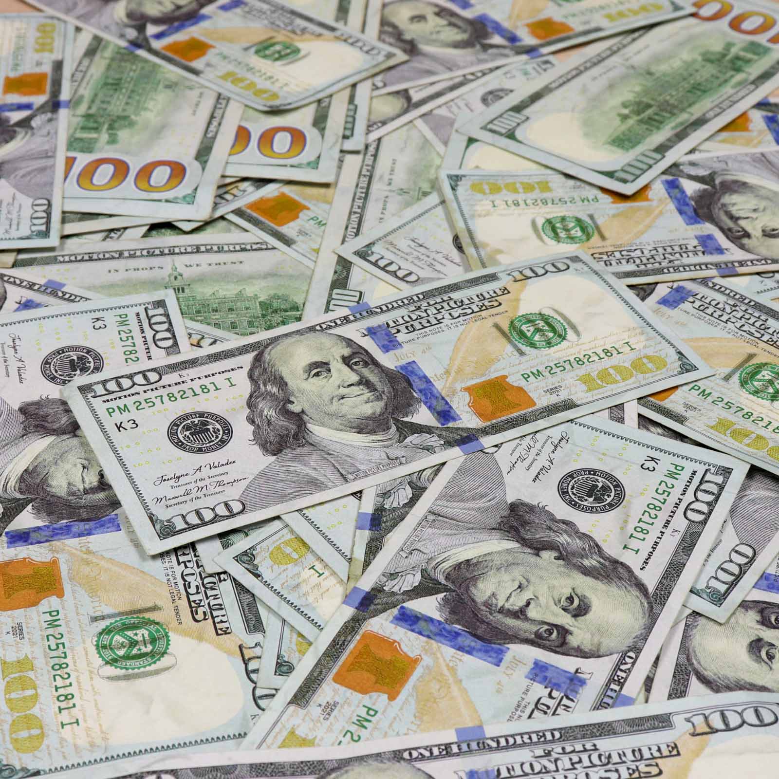 $30,000 Aged Prop Money Bundle – Full Print Realistic $100 Bills, Double-Sided Movie Money (New Series)