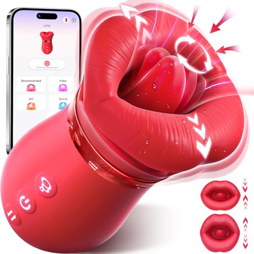 Rose tongue licking vibrator red