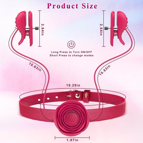 Nipple clamp vibrator worn as choker