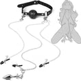 Cargar la imagen en la vista de la galería, Bondage kit with ball gag and nipple clamps

