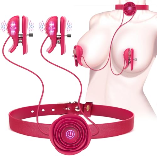 Red rose choker nipple vibrator