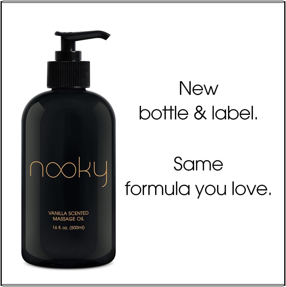 Vanilla coconut massage oil bottle