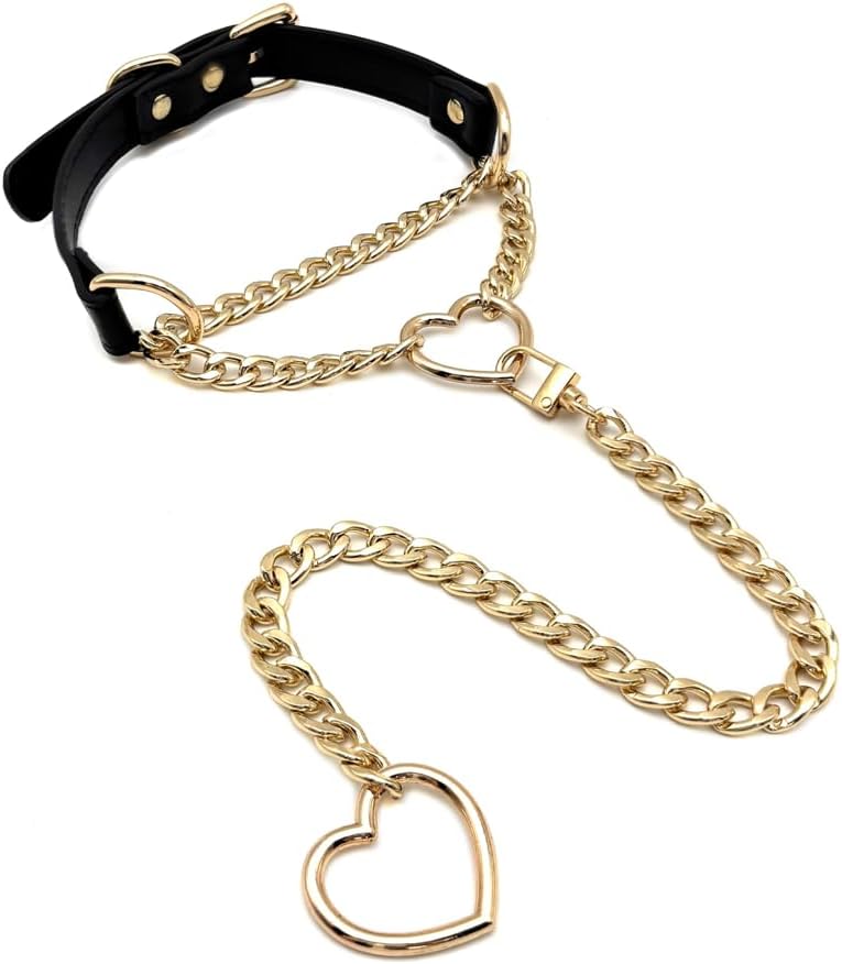 Black and gold heart choker