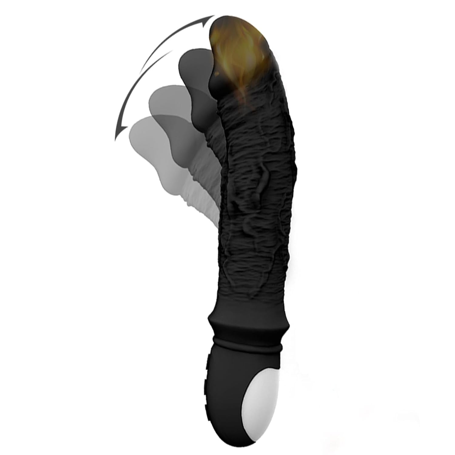 G-spot vibrator wand black silicone