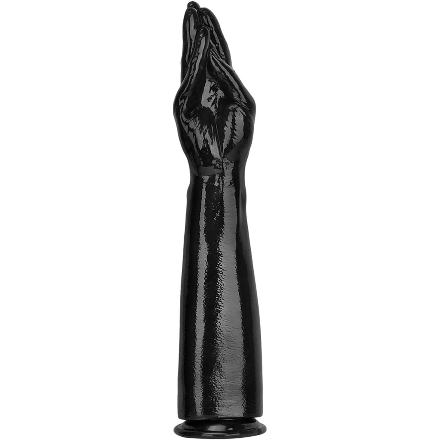Realistic Long Hand Dildo Butt Plug 12" - Black Fist Dildo Anal Dilator with Suction Cup