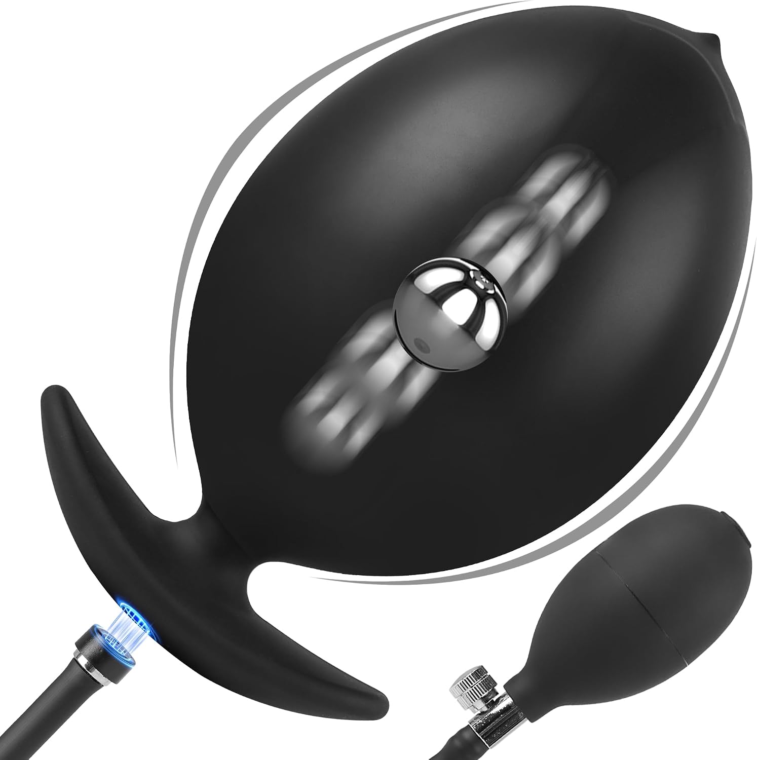 Magnetic inflatable butt plug