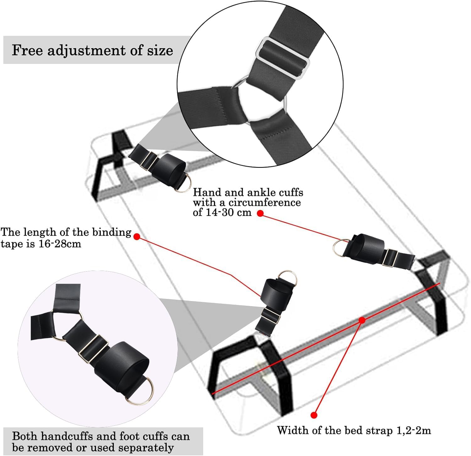 BDSM Bed Restraint Kit - Sex Bondage Adult Toys for Couples