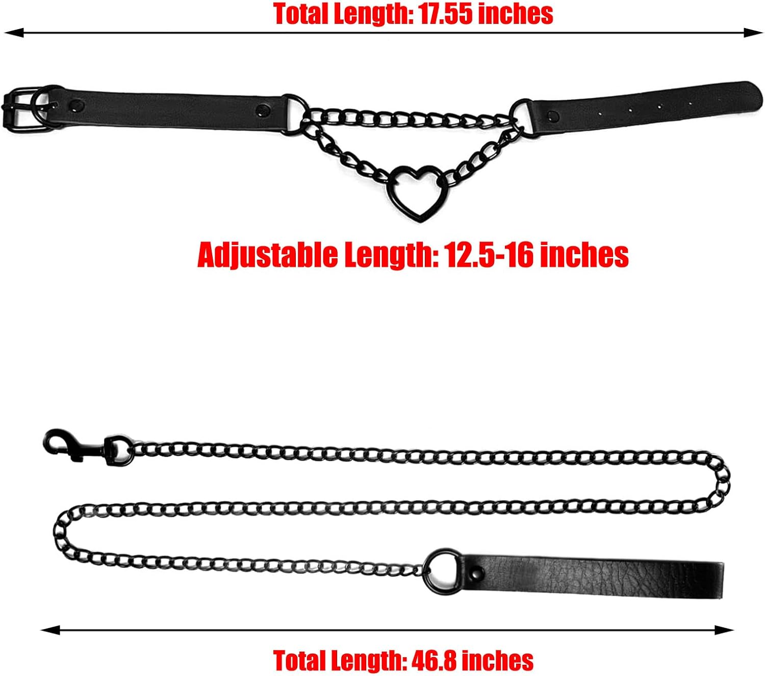 Black leather choker body chain