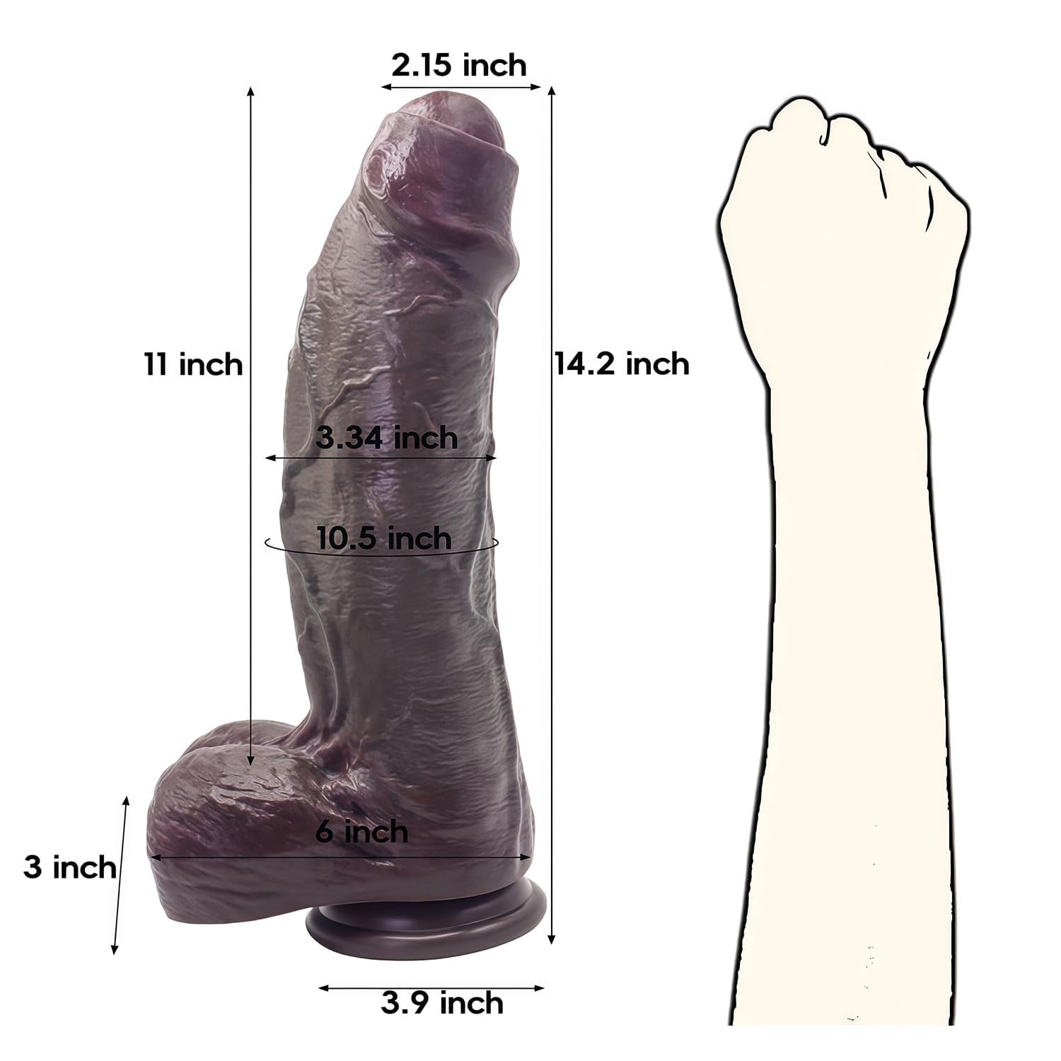 Giant realistic brown dildo advanced