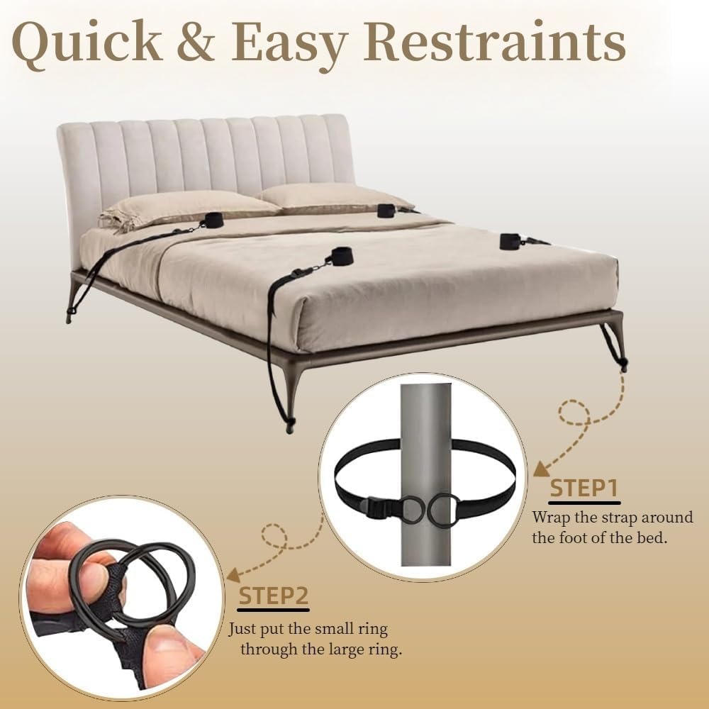 BDSM Bed Bondage Kit – SM Restraints with Handcuffs for Couples