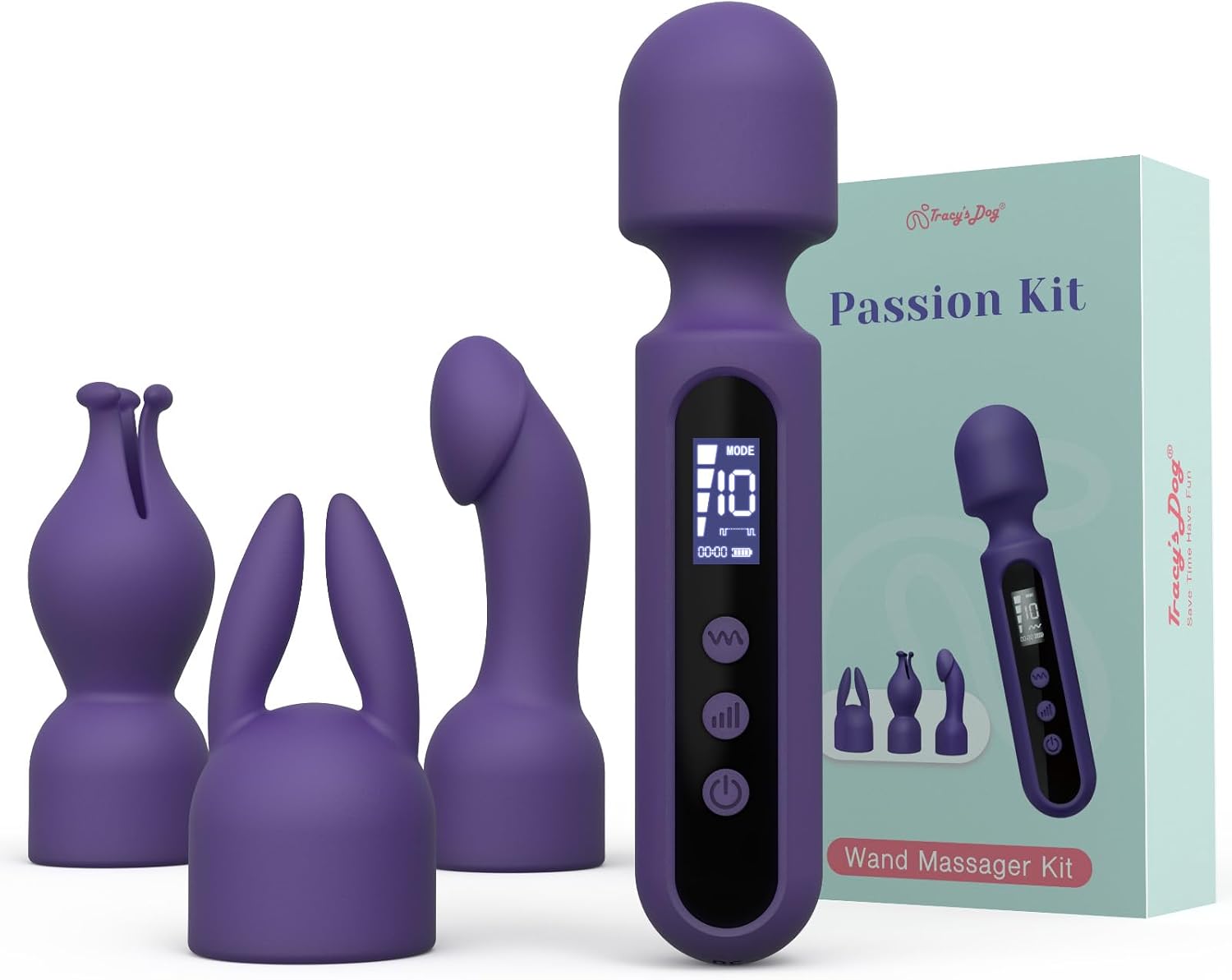 Tracy's Dog wand vibrator kit with 3 attachments