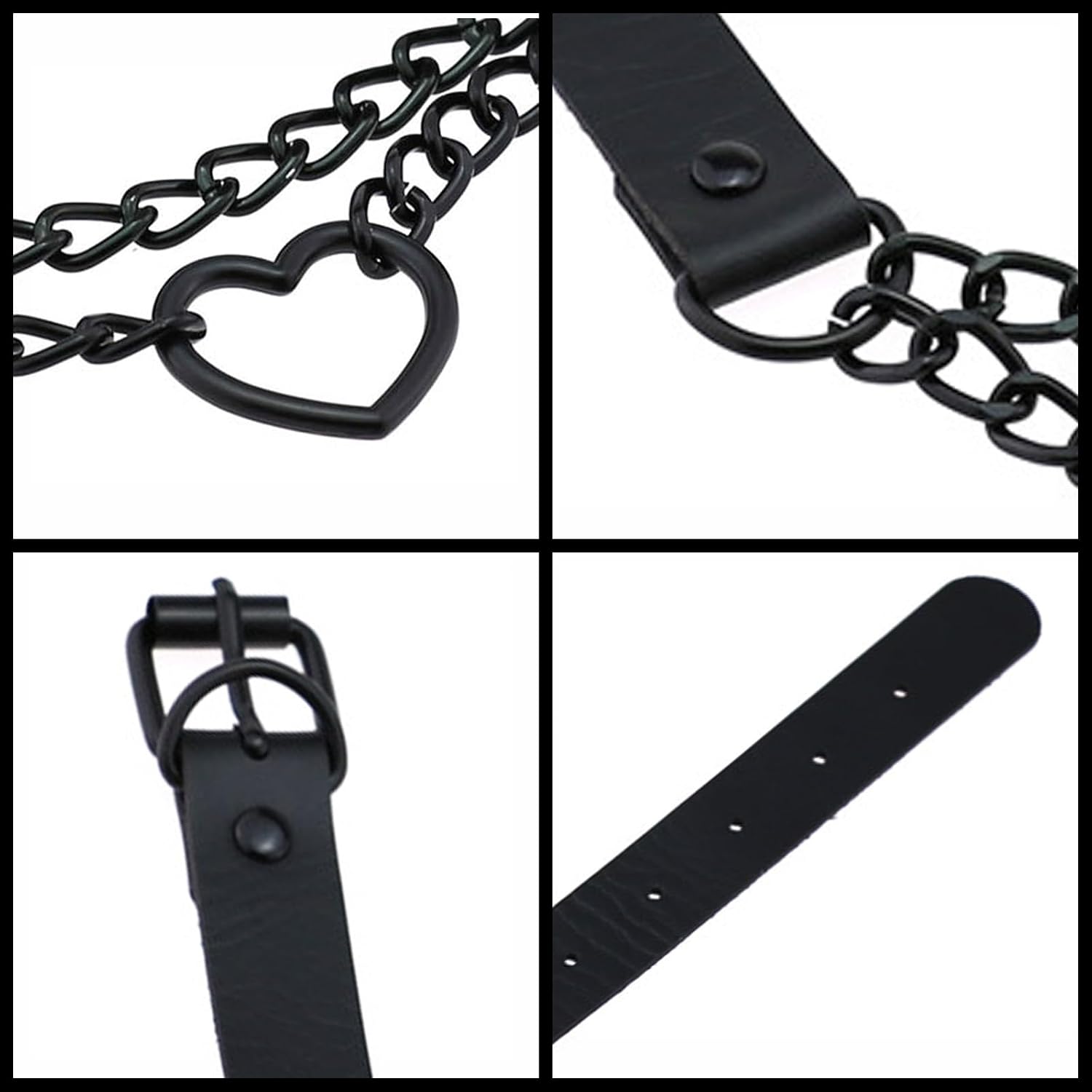 Heart charm collar body chain