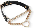Cargar la imagen en la vista de la galería, Heart ring choker black pink leather
