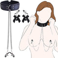 Load image into Gallery viewer, Nipple clamps and collar bondage set
