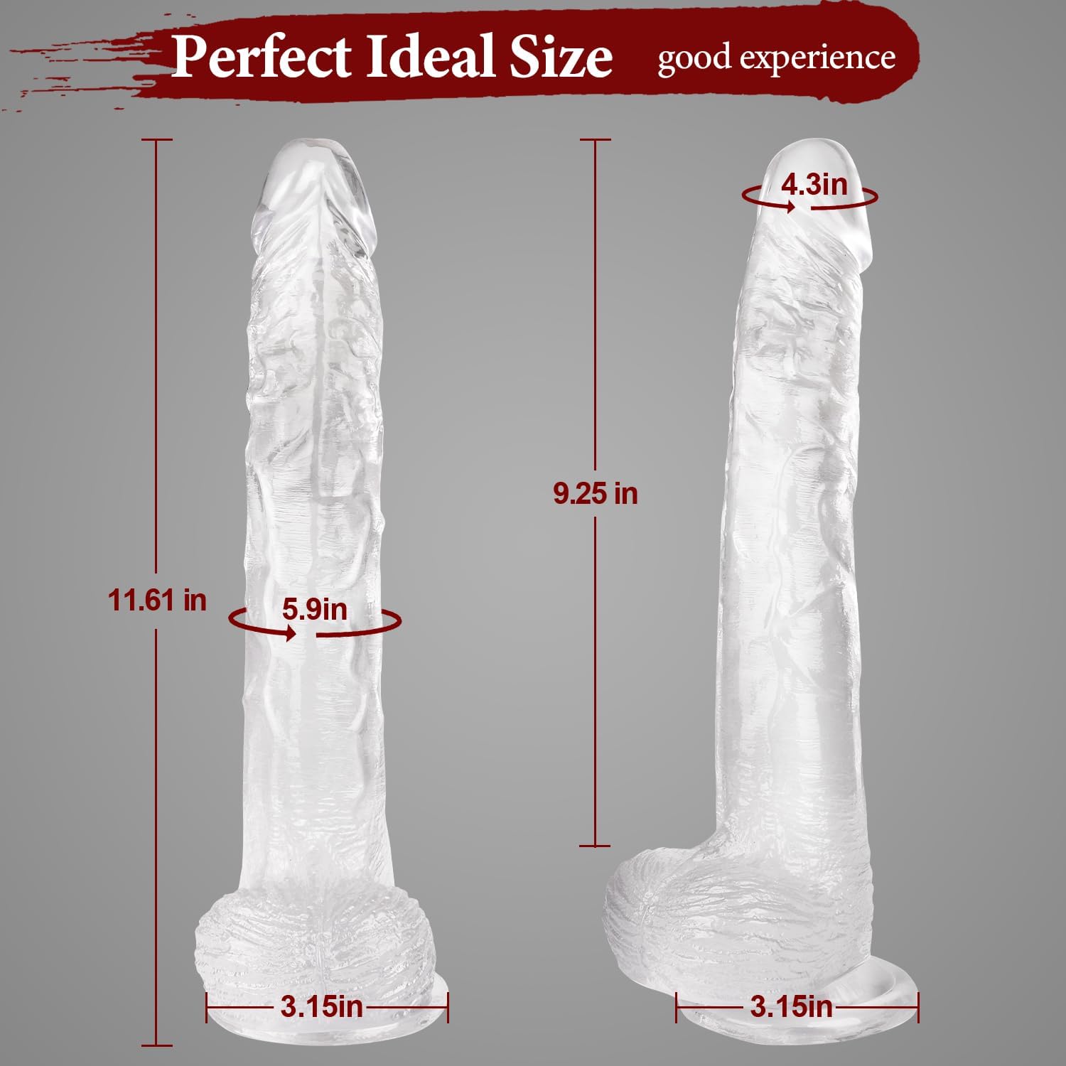 Realistic clear dildo G-spot