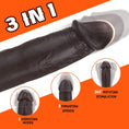 Load image into Gallery viewer, Realistic Vibrating 9.8" Dildo Dark - Sex Shop Miami
