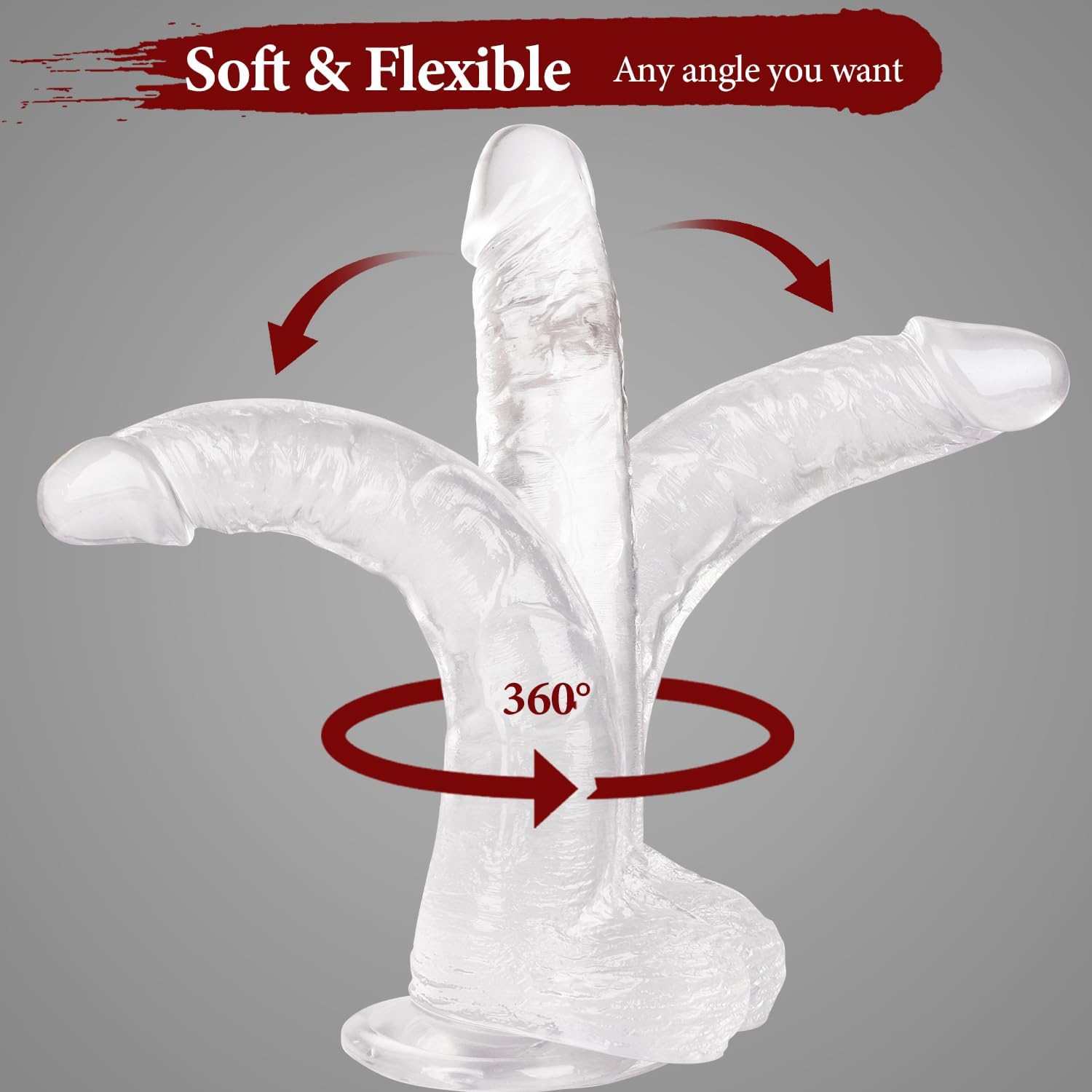 Lifelike soft clear dildo