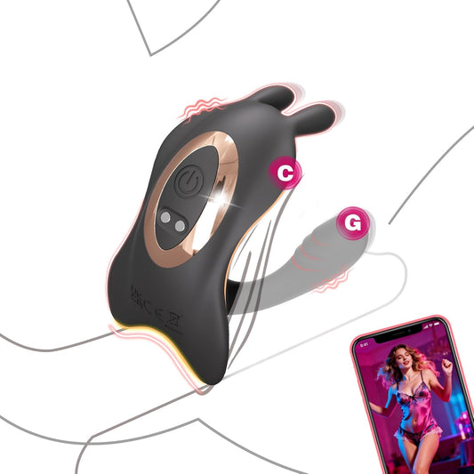 Hands-free wearable panty vibrator rabbit