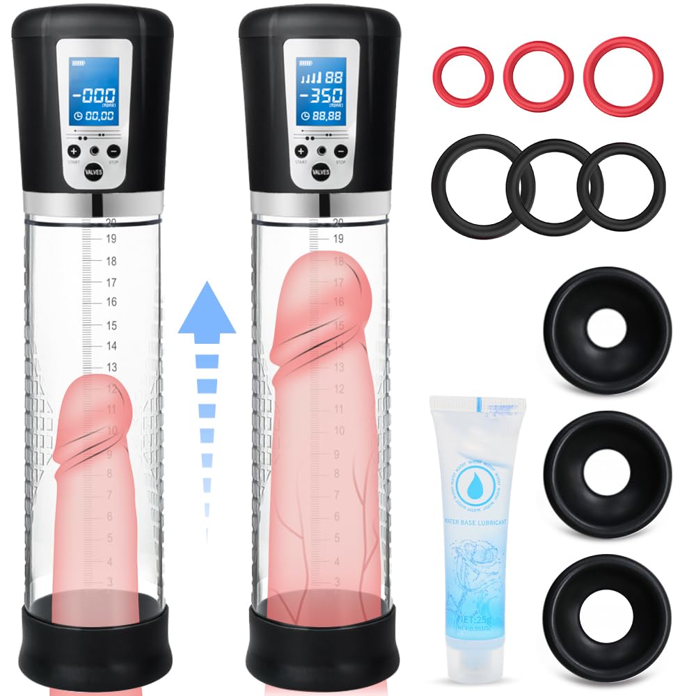 Adorime automatic penis pump with LED display, front view