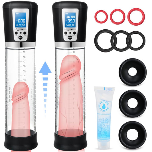 Adorime automatic penis pump with LED display, front view